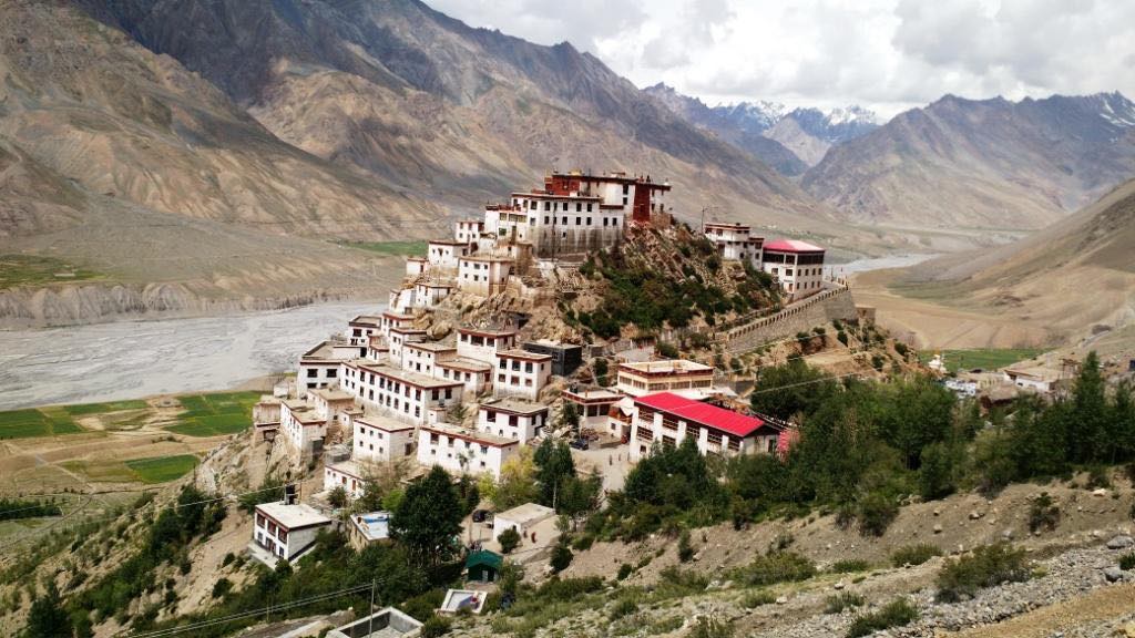 The iconic Key Monastery perched on a hilltop in the remote Spiti Valley.