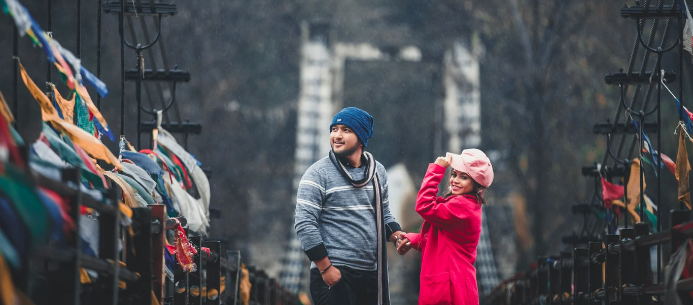 Comfortable Volvo bus journey through the scenic mountains of Himachal on the way to Manali.